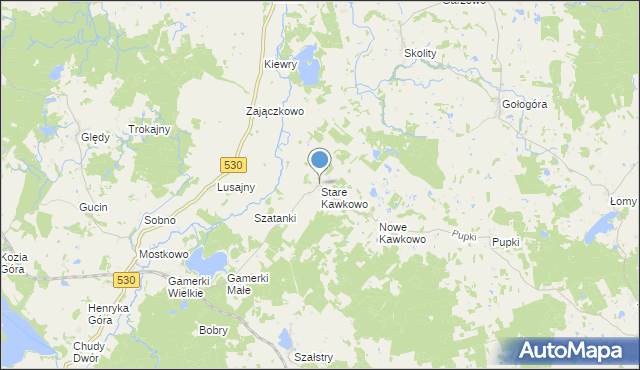 mapa Stare Kawkowo, Stare Kawkowo na mapie Targeo